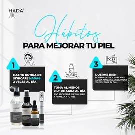 HADA Skincare - Kit 3n1, Incluye Dermolimpiador, Tónico Facial Y Sérum Hidratante Con Ácido hialurónico y Niacinamicida, Extracto De Caléndula Y Hamammelis, Todo Tipo De Piel, Filip Natural.