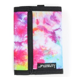 Fydelity 80's RFID Blocking Wallet - Mens and Women's RFID Wallet for Cards and Cash Bifold Hook & Loop Wallet Retro Wallets Men Women, Girls and Boys Wallet Tie Dye Splash