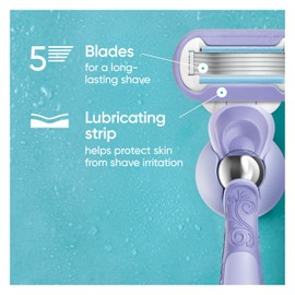 Gillette Venus Deluxe Smooth Swirl Womens Razor Blade Refills, 6 Count, Moisture Ribbon to Protect Against Irritation, Holiday Gifts for Women