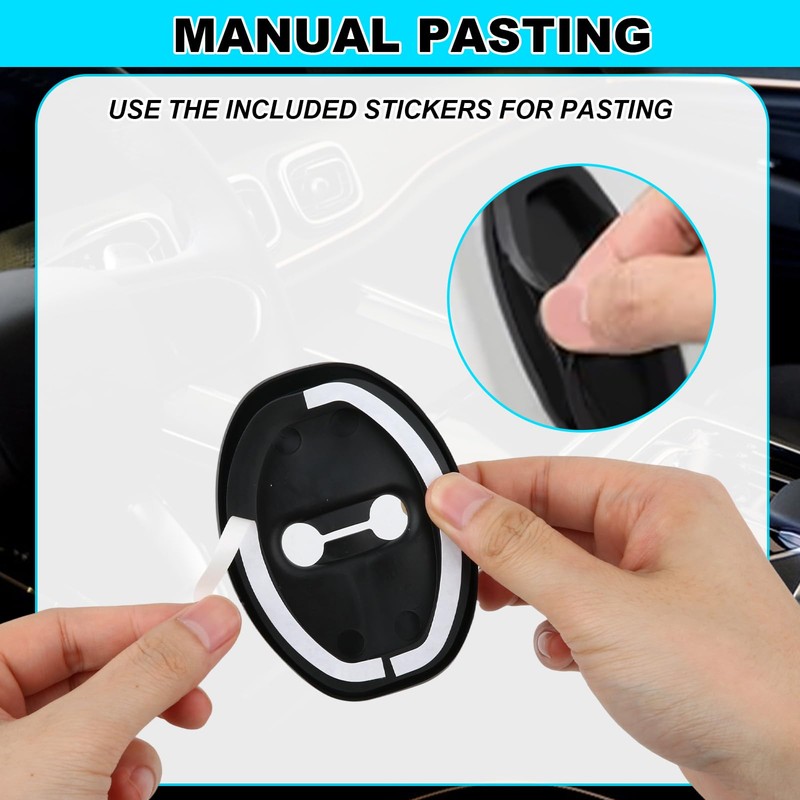 lasuroa 4pcs Silicone Car Door Latch Covers, Universal Door Strike