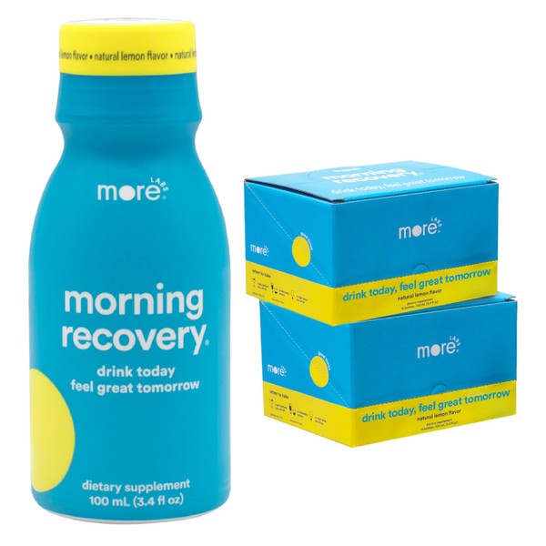 Morning Recovery Electrolyte, Milk Thistle Drink Proprietary Formulation to Hydrate While Drinking for Morning Recovery, Highly Soluble Liquid DHM, Original Lemon, Pack of 24