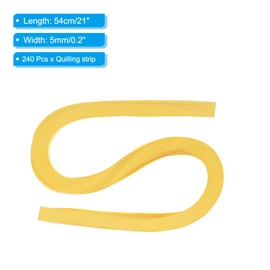 PATIKIL 240pcs Quilling Strips Paper 3/16"(5mm) 21"(54cm) Origami Paper Quilling Strip for Art DIY Hand Craft Christmas, Lemon Yellow