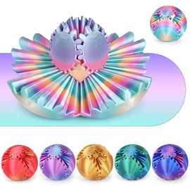 Gear Ball 3D Printed Spin Ball or Cube Fidget Toy,Gear Sphere Fidget Toy,Fidget Ball Gear Toy for Stress and Anxiety Relief, Stress Ball GearSphere Desk Toy for Adults & Kids(Rainbow)