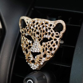 ADR. Bling Leopard Air Freshener Vent Clip for Car Interior Decoration Accessories (Gold)
