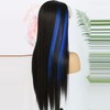 ANDRIA 13x4 HD Lace Front Wigs Blue Highlight on Black