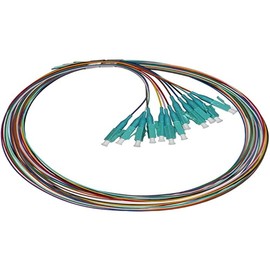 LINK LKLC12PT3 Set of 12 LC Om3 Simplex Pigtail Optical Fibre Cable 1 m Multi-Coloured
