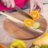 Acacia Wood Cutting Board Pizza Peel 39.5x29.5x1.5CM Round Wooden Charcuterie