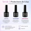 21Pcs Kit Esmaltes Uña Gel SemipermanenteBase CoatGlossy Top CoatMatte Top