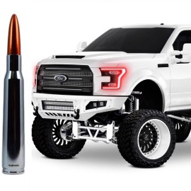 VMS RACING Chrome With Orange Bullet Antenna for Ford F150 F250 F350 Billet Aluminum