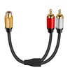 TEKERA RCA Y Cable Splitter, Gold-Plated Plug Subwoofer 1 Female