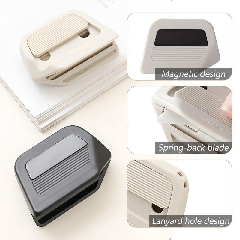 2Pack Creative Magnetic Box Cutter –Cardboard Cutting Tool, Retractable Envelope