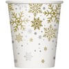 Unique Party 77126 - 9oz Silver and Gold Snowflakes Christmas