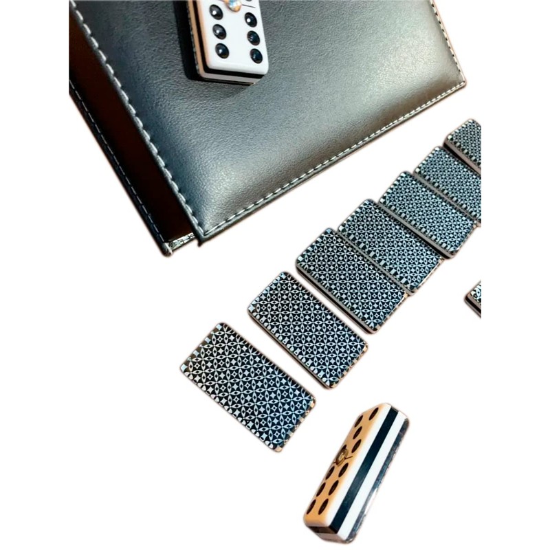 Domino Plata Profesional + CUBILETE Liso + Dados DE Poker