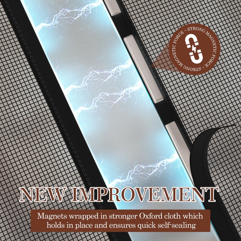 Yotache Magnetic Screen Door for 32x80 Doors, Screen Size 34"x81"