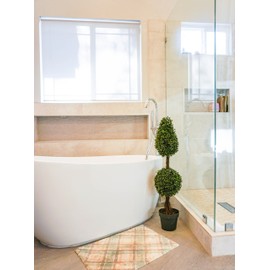 Admired by Nature 3’ Artificial Boxwood Leave Double Ball Shaped Topiary Plant Tree in Plastic Pot, Green/Two-tone