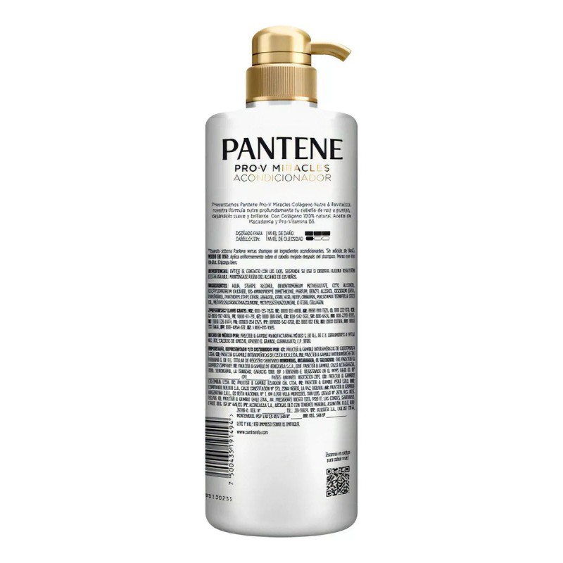 Pantene Acondicionador Pantene Colágeno Pro-V Miracles Nutre y RevitalizaControla el
