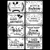QZKJQDD Pack of 8 Birthday Stencils, Painting Stencils, Children's Stencils,