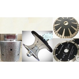 Roxx Tools 1 1/2" Full Bullnose 1 3/8" granite concrete sink drum 5" cutting convex blade