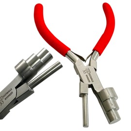 Bail Making Pliers with PVC Grip Handle | for Making S-Hooks, Ear Loops, Jump Loops, Bail, and More - German Stainless Steel ((J2) 13,16,20mm Loops)