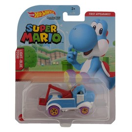 Hot Wheels Character Cars, Yoshi (Azúl Claro), Vehículo de Juguete para niños de 3 años en adelante