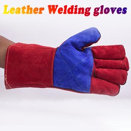 SEIWEI Welding Gloves Fire Heat Resistant for Fireplace Wood Stove Fire Pit Furnace Handling Dry Ice - One Size