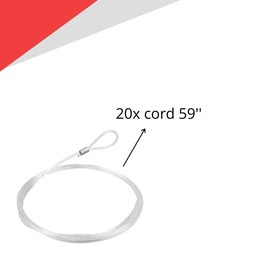 STAS Looped End Cord Clear Nylon - 20 pack – Perlon Picture Cable Wire For Picture Hanging Hooks and Picture Rails (59" length, 2mm diameter)