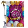 Happy 60th Anniversary House Flag Eagle Set Celebration Couple Married