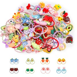 xolear 100 Stück Bunte Haargummis Set, Stylisch Pastellfarben Weiche Elastische Haarbänder Haarschmuck, Nahtlose Metallfreie Haargummis für Frauen, für Mädchen Kinder Kleinkinder Baby