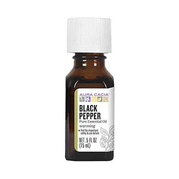 Aura Cacia Pure Black Pepper Essential Oil | 0.5 fl. oz.