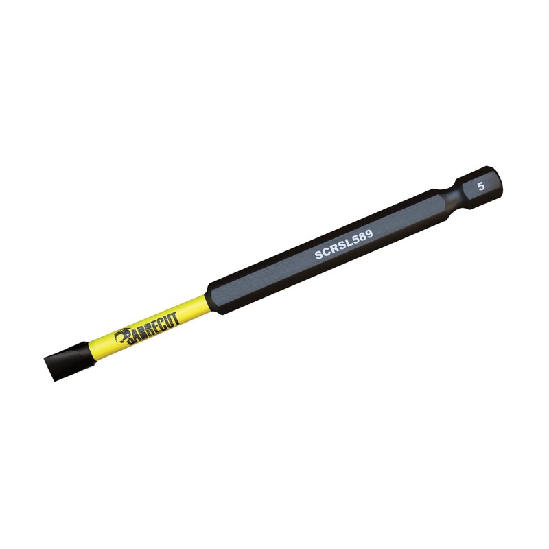 5 x SabreCut SCRSL589_5 89mm SL5 Slotted Magnetic Impact Screwdriver