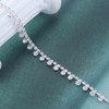 Cybche Boho Crystal Rhinestone Ankle Bracelet Silver Tennis Anklet Sparkling
