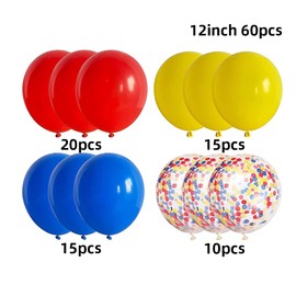 Confetti Balloons and Red Yellow Dark Blue Balloons for Baby Shower Birthday Graduation Wedding Festival Party Decoration