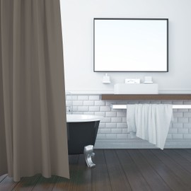 ZOLLNER Shower Curtain, 180 x 200 cm, Anti-Mould, Taupe