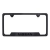 Nissan Wordmark Black on Black Metal License Plate Frame Holder