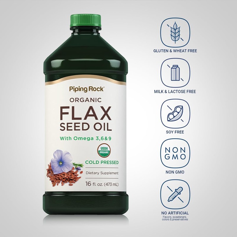 Piping Rock Flaxseed Oil | 16 Fl Oz | with