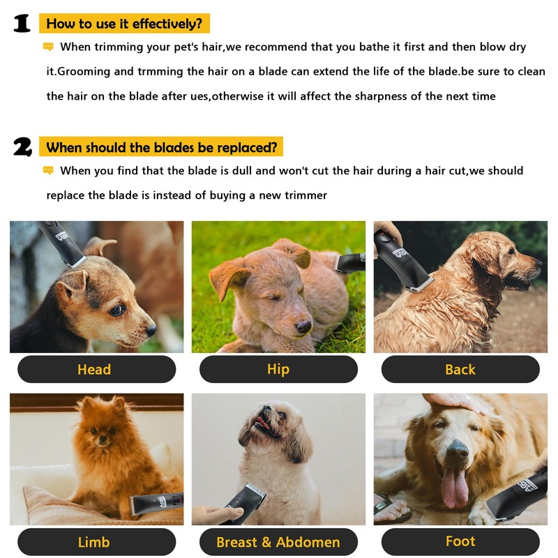 Detachable Steel Pet Dog Clipper Blades,Size-5FC,Compatible with Andis Cut Length