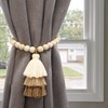 YISARSH Magnetic Curtain Tiebacks with Wood Beads, Boho Rope Drapery