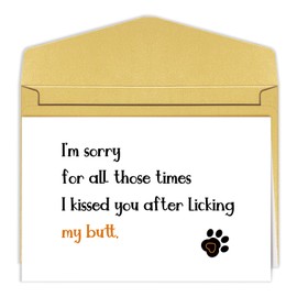Funny Mothers Day Card from Dog Cat, Humor Fathers Day Card from Pet, Birthday Card for Pet Lover, I'm Sorry for All Those Times I Kissed You After Licking My Butt