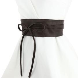Fashiongen Women's Waist Belt Wide Obi Belt MICA (Ceinture Mica) - brown, size: s-m