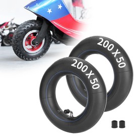 2 Pack of 200x50 Scooter Inner Tubes 8"x 2" Replacement for Scooter E100, E150, E200, Dune Buggy, Epunk, PowerRider360, eSpark, with Bent Valve Stem