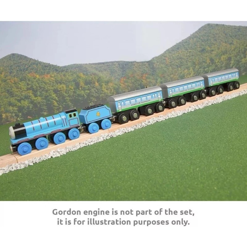 ORBRIUM Thomas the Tank Engine Wooden Railway Express Coach Cars