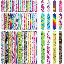 Paquete de 60 limas de uñas desechables de doble cara, mini limas de uñas coloridas, herramienta de manicura y pedicura, lima de uñas para pulir, uñas acrílicas, 3 tamaños