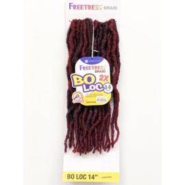 2X BO LOC 14" (CHERRYWINE) - FreeTress Synthetic Crochet Braid