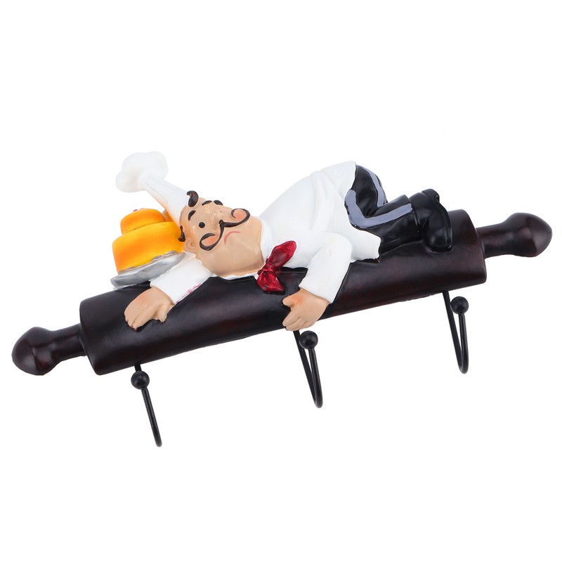 Wall Hook Cartoon Chef Figurine SelfAdhesive Hanger Hotel Dining Room