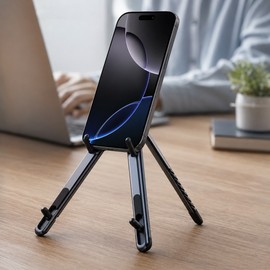 Foldable Magnetic Phone & Laptop Stand for Work – Adjustable Aluminum Alloy Multi-Device Holder for Desk & Travel