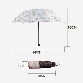 L-Lei Sun Umbrella Ladies Parasol Ladies Embroidered Lace Double-Deck Anti-UV Parasol Umbrella Sun/Rain/Snow Folding Umbrella