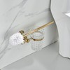 WOLIBEER Crystal Toilet Brush Holder, Polished Gold Brush Handle with