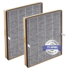 Popurure TT-AP002 Replacement Filter Compatible with TaoTronics TT-AP002 Air Purifier, fit VAVA VA-EE008, 3-in-1 H13 True HEPA Filtration High-efficiency Activated Carbon, 2 Pack