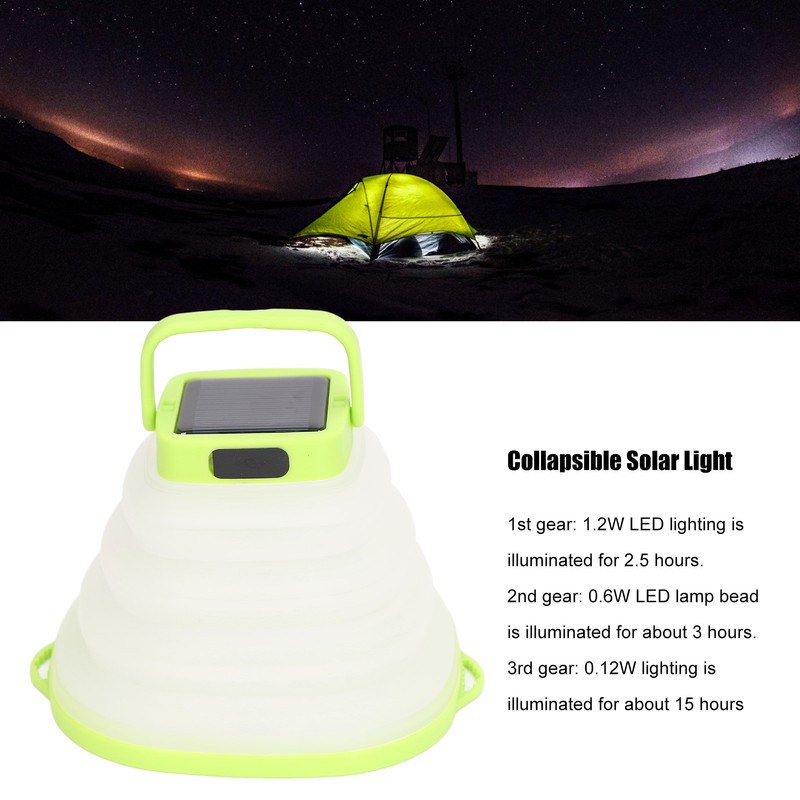 Collapsible Solar Light Adjustable 3 Gears USB Rechageable Multifunctional Collapsible