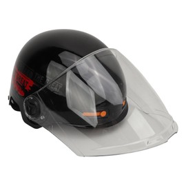 Motorcycle Helmet Stylish Adjustable Lightweight Rain Proof Rugged Electric Vehicle Helmet with Lens for Women Men Black